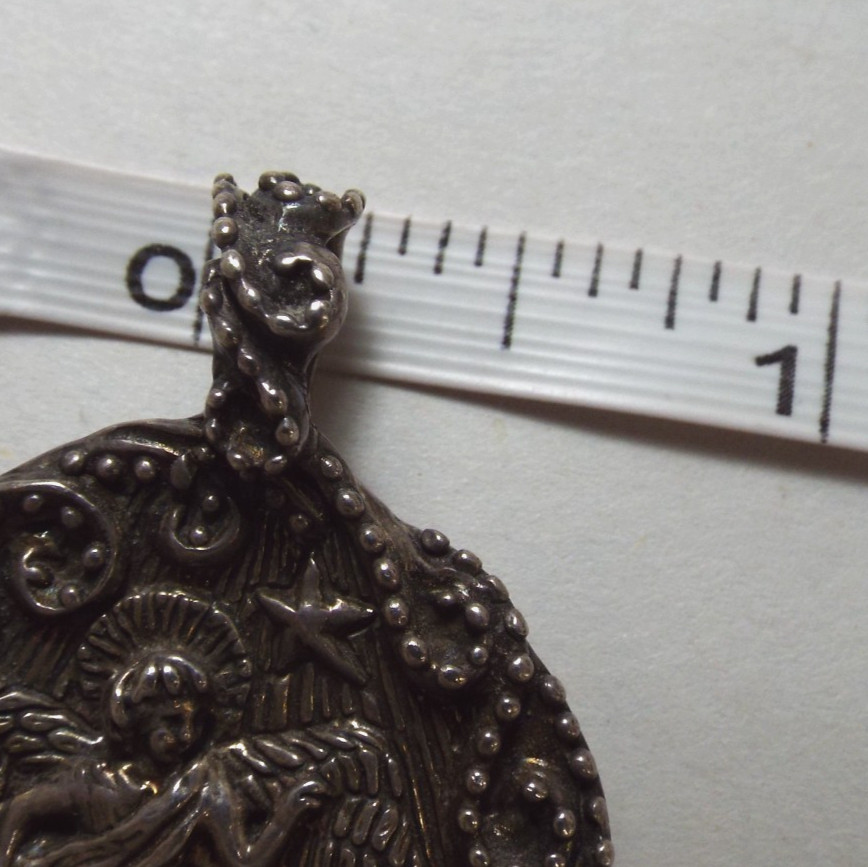 VTG 1990s Andrea Barnett Sterling Silver 925 Angel & Stars Pendant 21.6g Signed