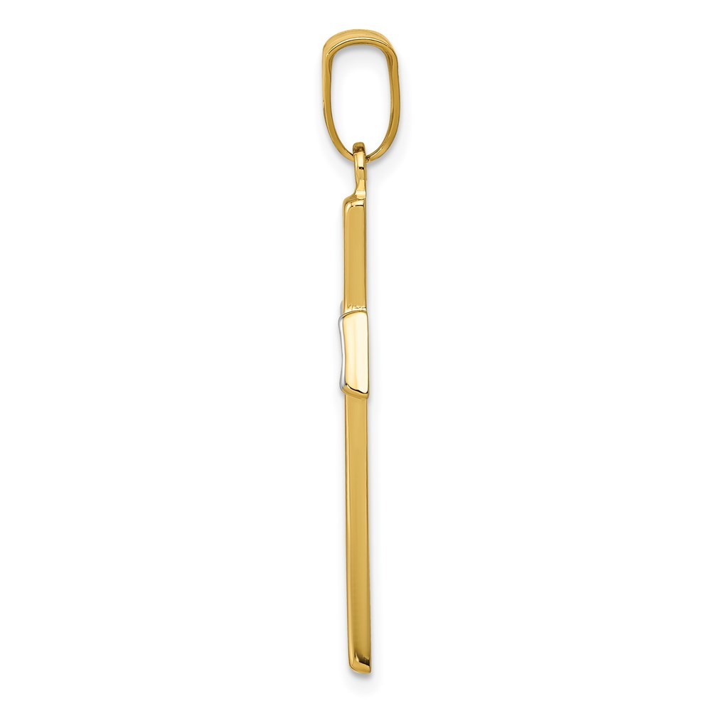 14k Two-tone Gold Polished Cross Pendant 1.19 gram, L-1.19 In, W-0.75 In