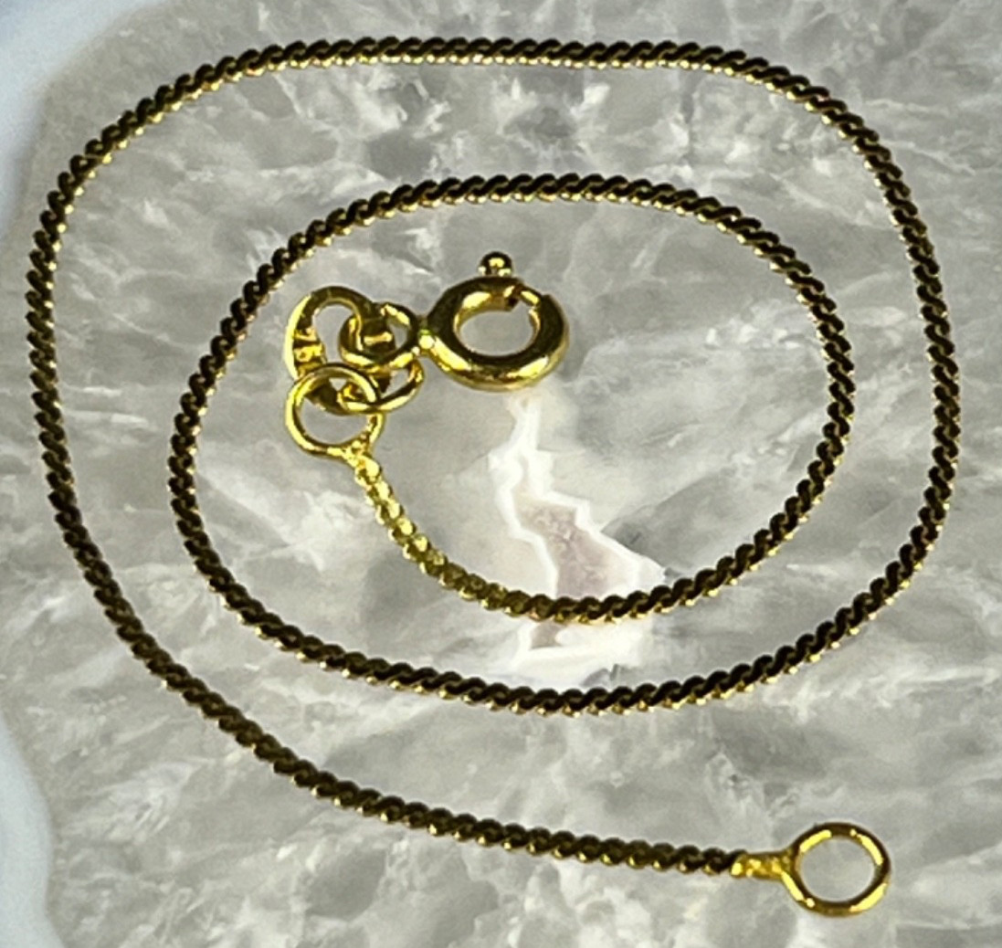 Vintage 18K Yellow Gold Chain Bracelet Anklet 8″ Italian 750 Excellent Condition