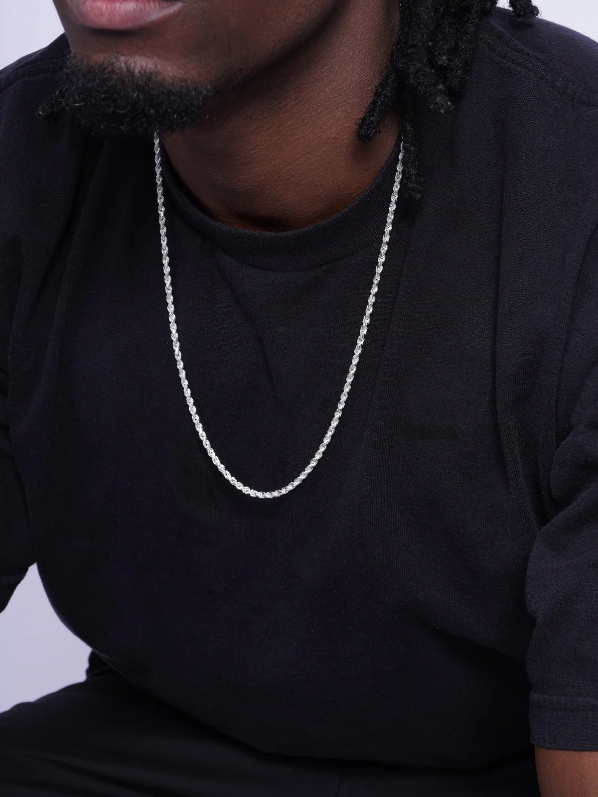 .925 Sterling Silver 3.1mm-6.7mm Flex Rope Chain Bracelet 8″-26″
