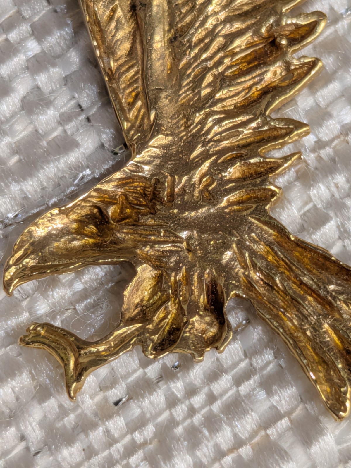 14K Yellow Gold Eagle Bird Charm Pendant 1.21 Grams. Excellent Condition Vintage