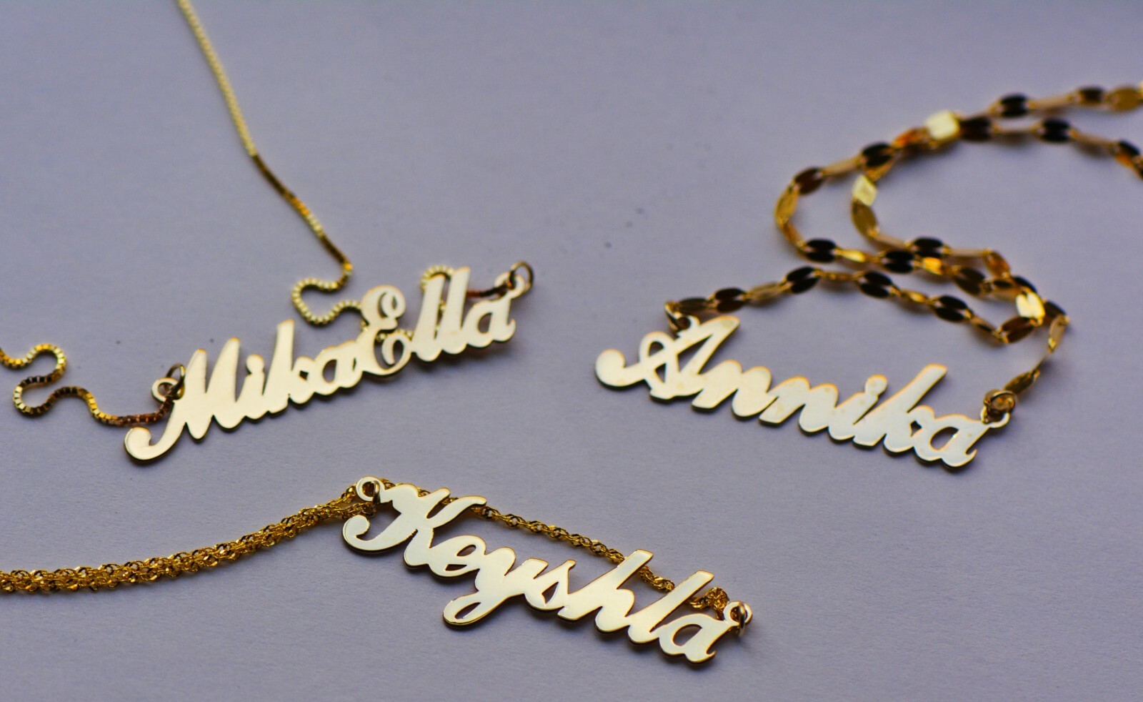 14K Solid Yellow Gold Personalized Custom Cursive Name Pendant – Letter Necklace