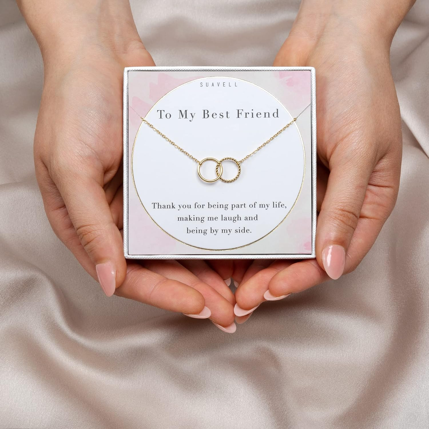 Best Friend Necklaces: Interlocking Circle Open Circle Ster Sterling Silver Chai