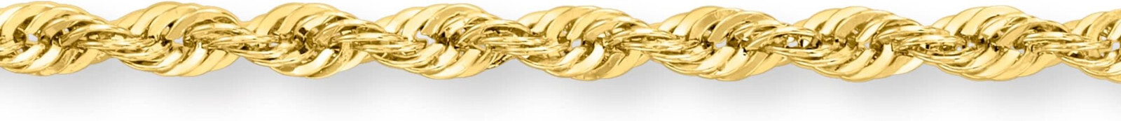 Rope Chain Braided Necklace Solid Gold Plated 2mm for Men Women 20″ Daily Wear