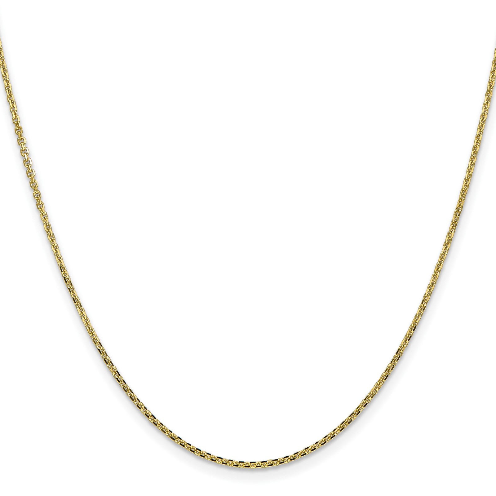 10K Yellow Gold 0.8-1.65mm Cable Chain Necklace 9-24 Inch Mens Womens