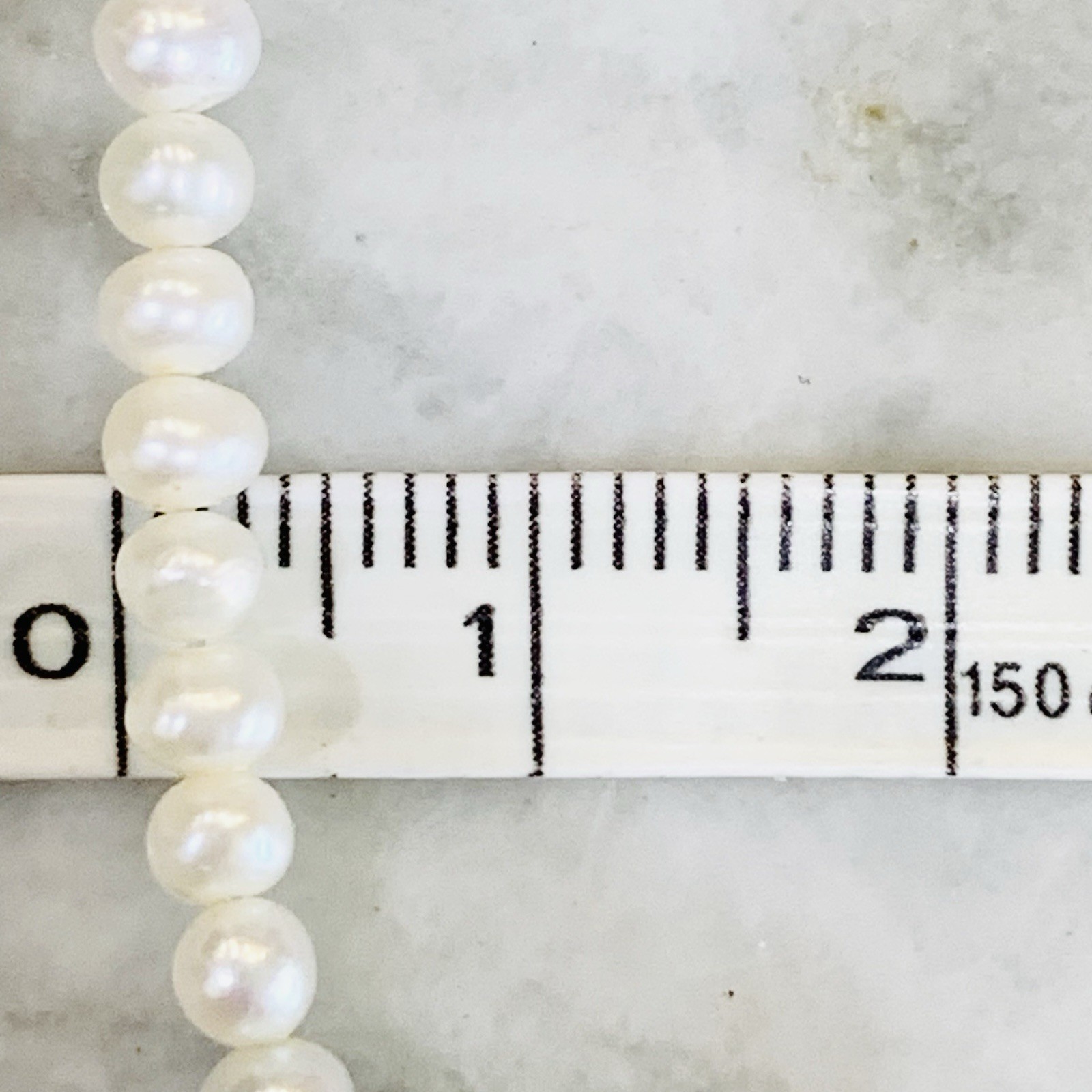 Pearl Necklace & Dangle 14k Yellow Gold 10.33gr FW White Pearl 4mm Dainty 19”