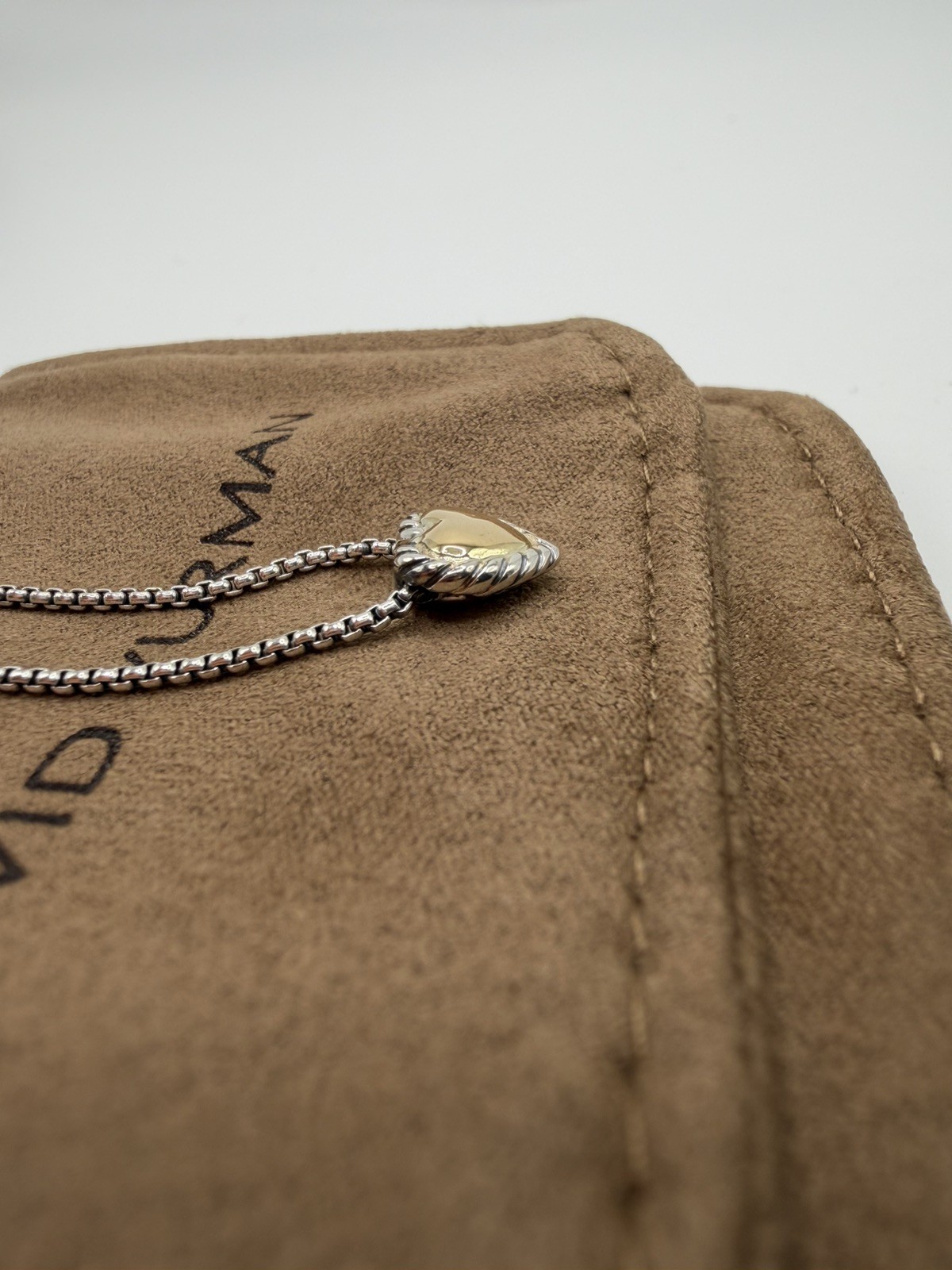 David Yurman Cable Cookie Classic Heart Necklace 18k Yellow Gold. 18 inch