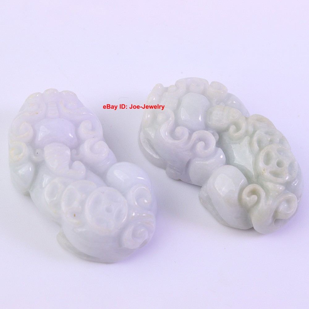 Natural Grade A Green Jadeite Pendant A Couple Of Pixiu (Male and Female) #03