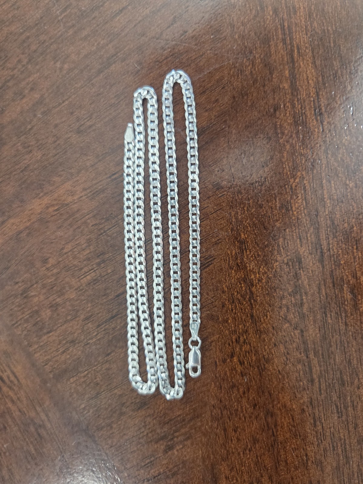 925 Sterling Silver 20″ 3.5mm Italy Curb Link Necklace Lobster Clasp No Stone