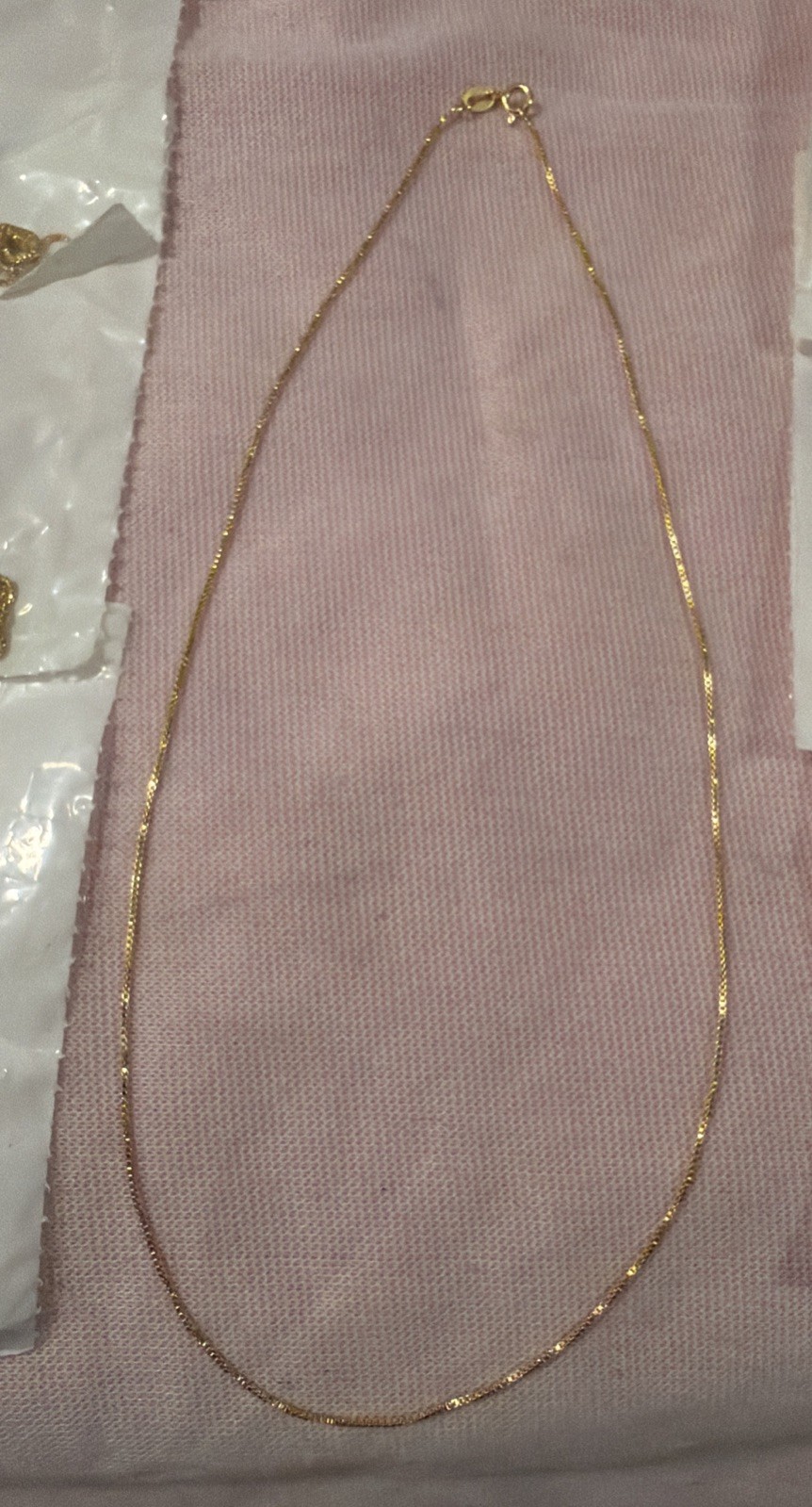10 Pc Sealed 18k Gold Italy 925 Sterling Silver 1MM Box Chain Necklaces 17 1/2”