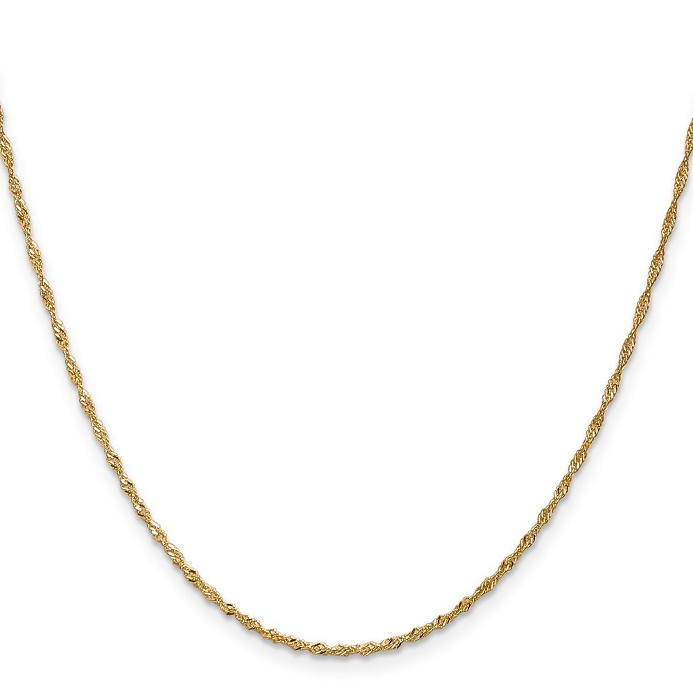 10K Yellow Gold 1-2mm Singapore Chain Necklace 7-30 Inch Mens Womens