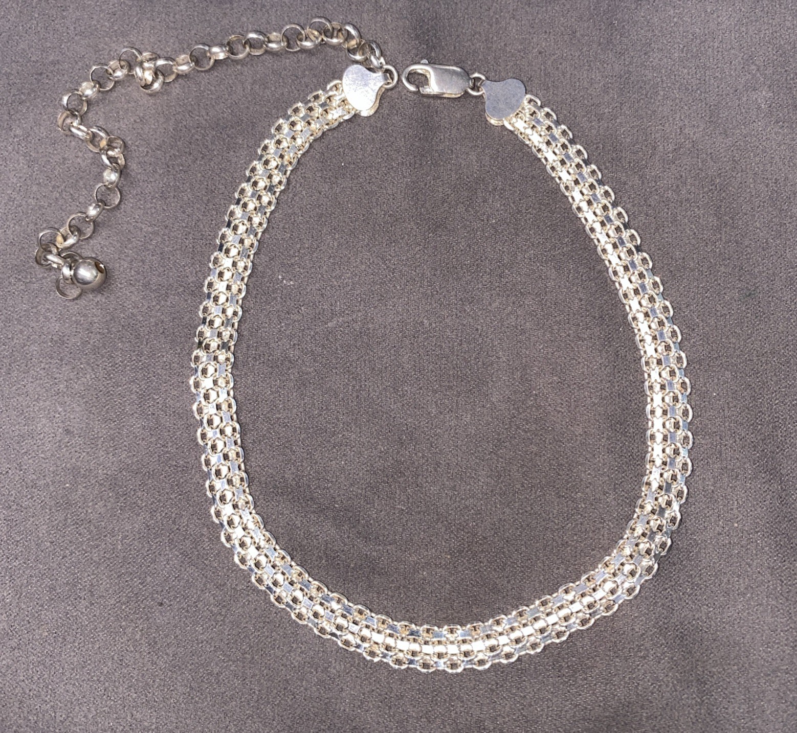 Vintage Milor Italy 925 Sterling Silver Woven Bismark Necklace 20g