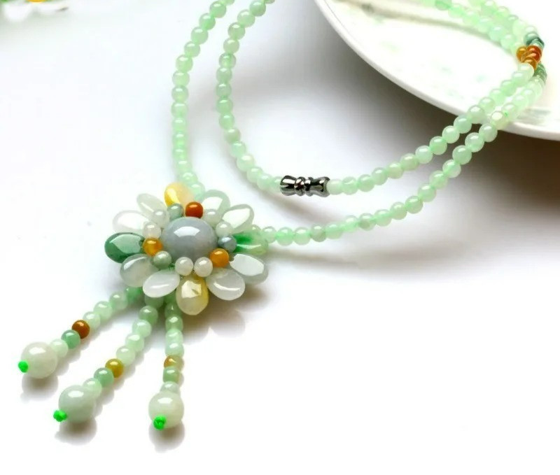 Multicolor Beaded Blossom Necklace • Hand-Carved Flower Pendant • Boho Chic Gift