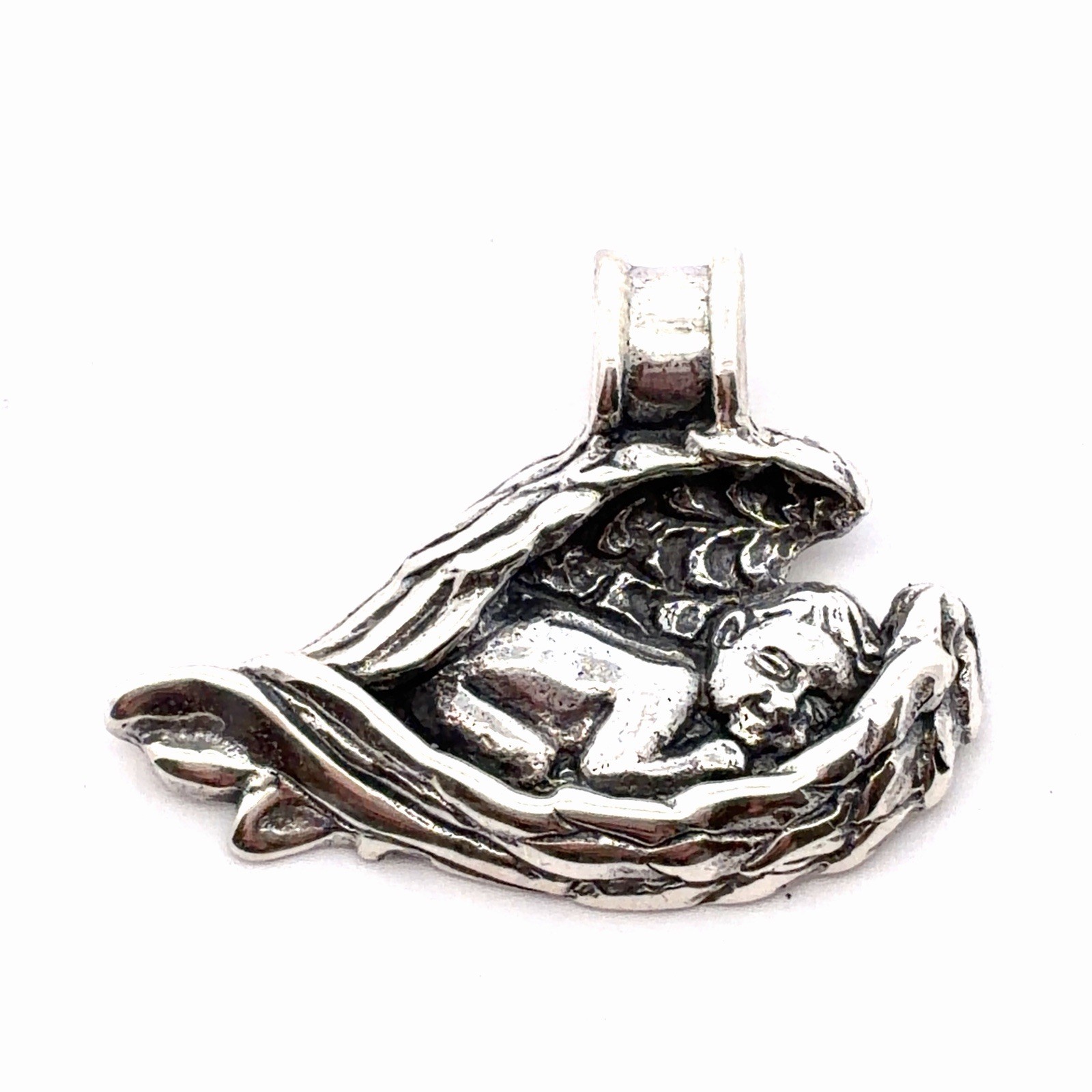 Designer Cristy Cali 925 Sterling Silver Angel Baby In Loving Memory Pendant