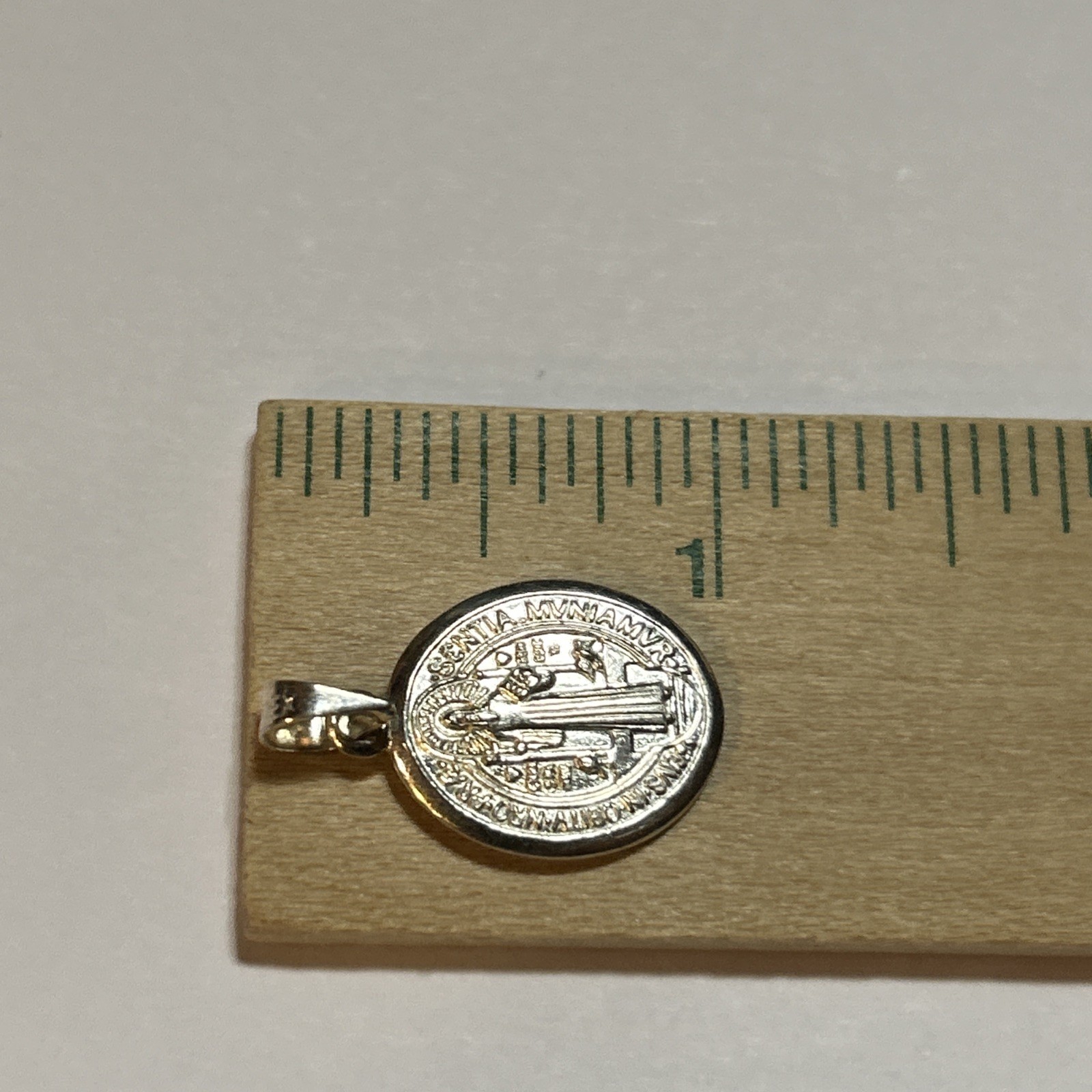 925 Solid Sterling Silver Saint Benedict Medal Oval Big Medallion Large Bail NEW