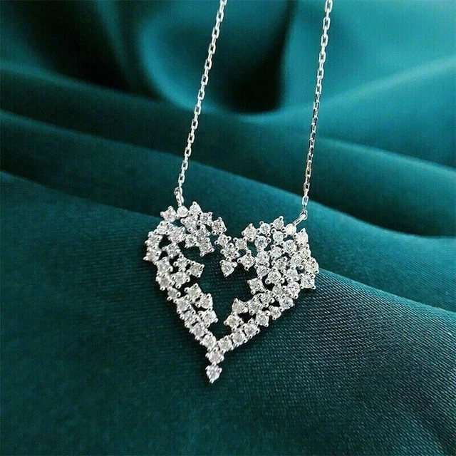 3.00CT Round Cut Lab Created Diamond Women’s Pendant 14K White Gold Plated