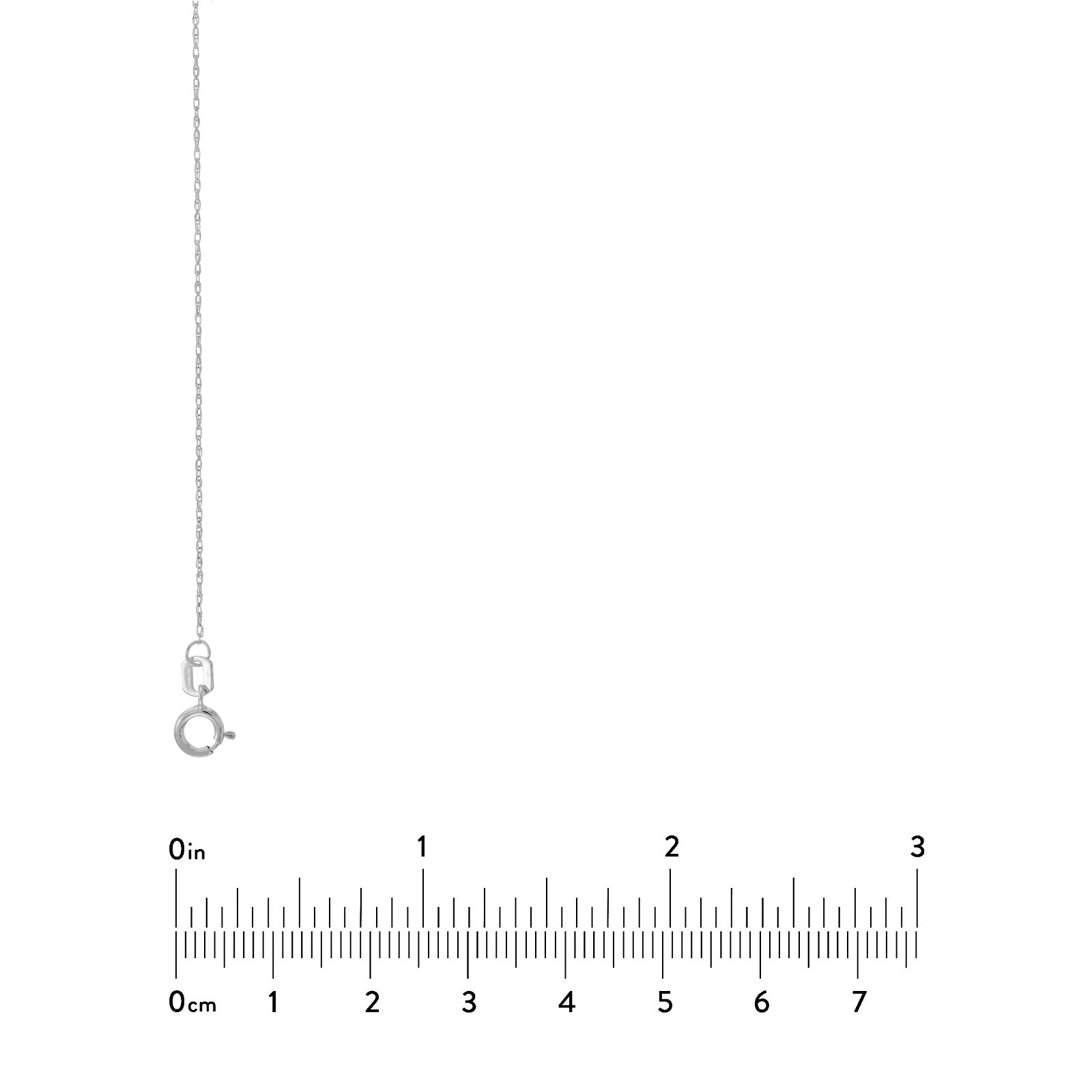 0.65mm Pendant Rope Chain with Spring Ring Clasp Real 14K White Gold ALL SIZES
