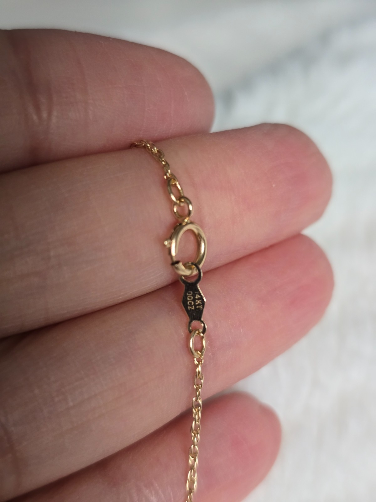Solid 14k YG 1mm 1gr fine rope link chain