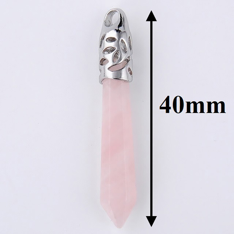 925 Sterling Silver Womens 24″ Healing Gemstone Pendulum Pendant Necklace