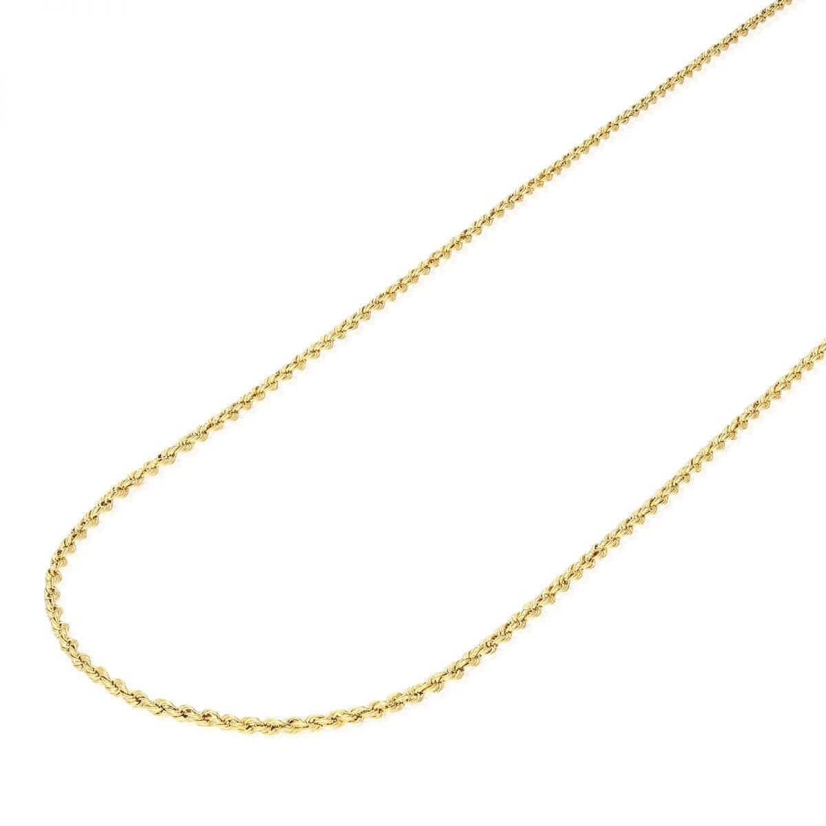 10K Real Gold 1.8mm-9mm Hollow Rope Chain Necklace 16″-30″