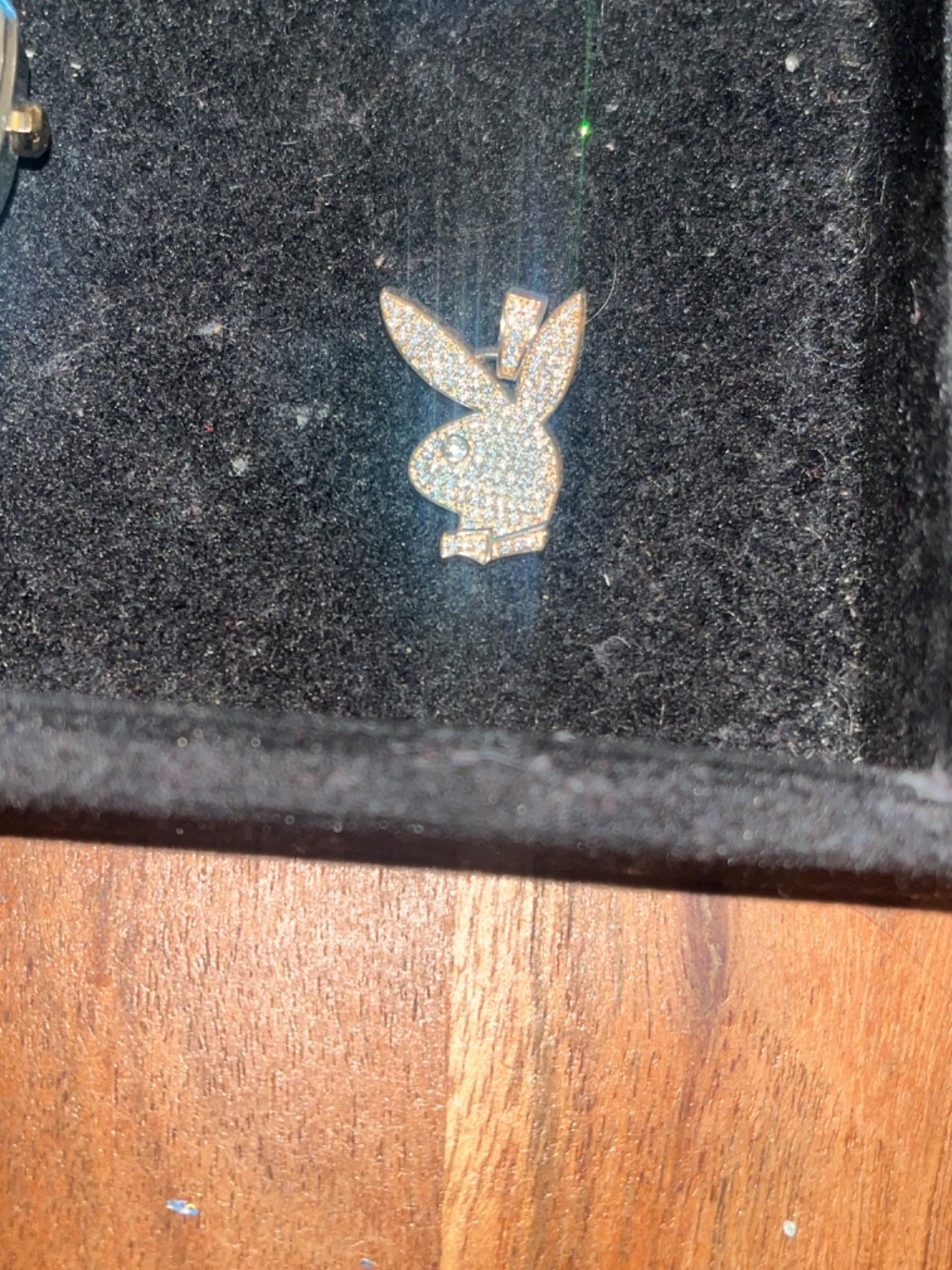 Harlem bling Moissanite playboy pendant, 0.95 ct, 14k gold vermeil