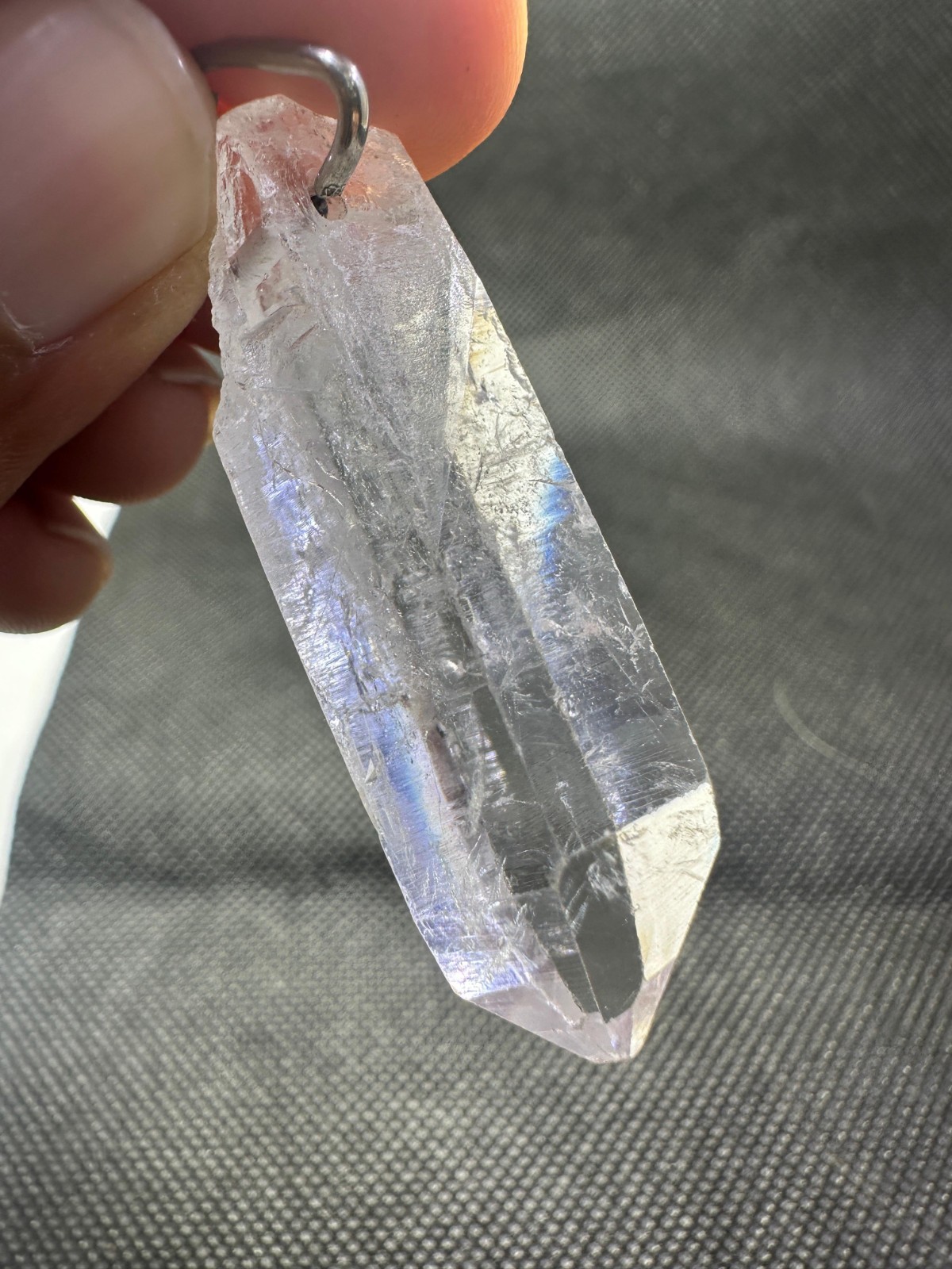 Rare Top Quality Natural Gemstone White Quartz Eye Clean Oustanding Pendant