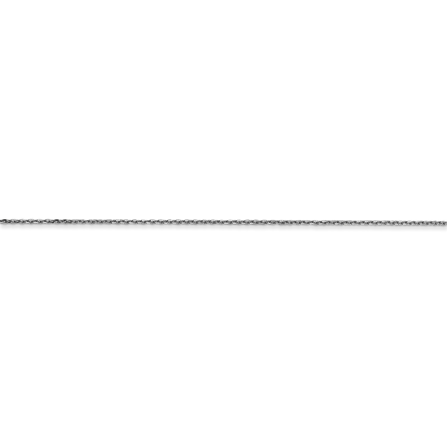 14k White Gold 0.65mm Solid Diamond Cut Cable Chain w/ Lobster Clasp 16″ – 24″
