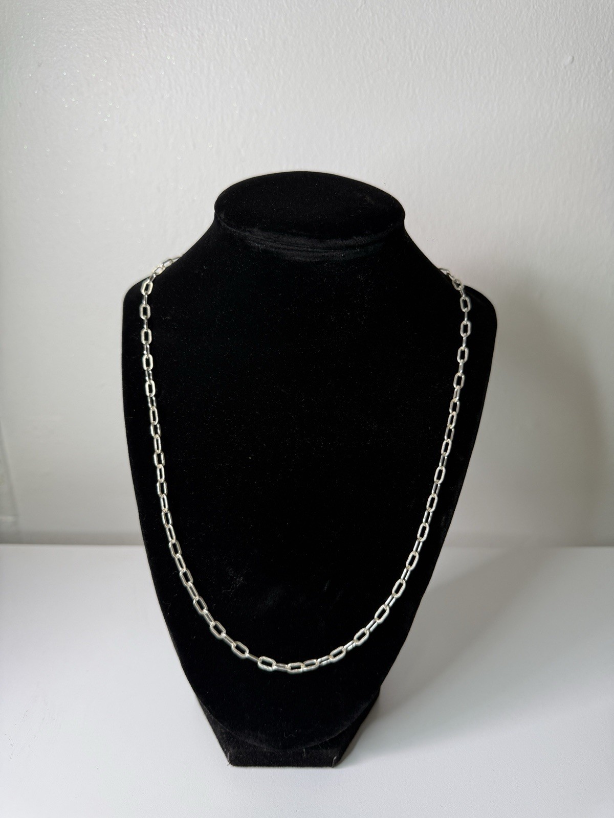 925 Mexico Sterling Silver Paper Clip Chain