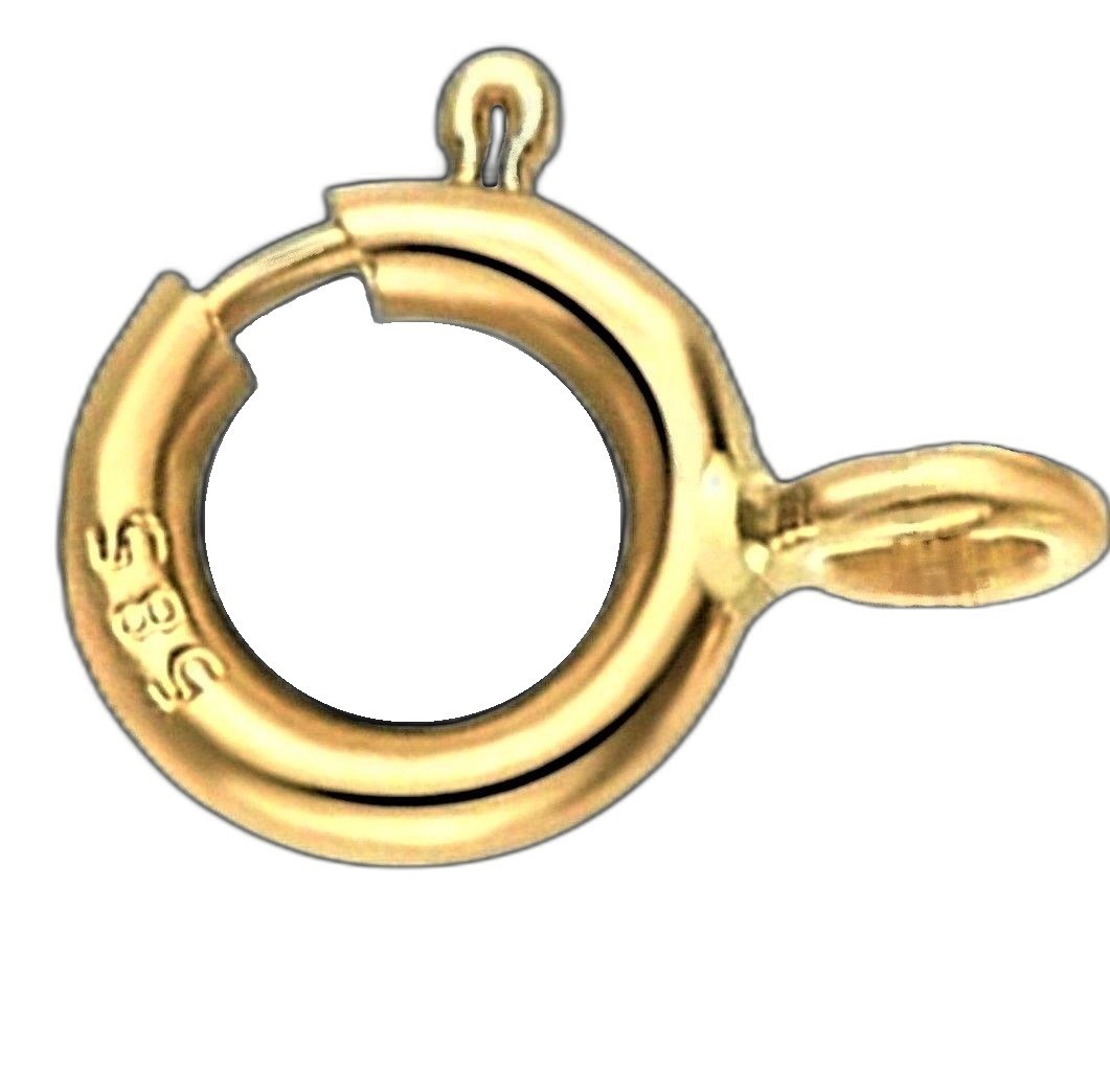 14k 2mm Figaro Yellow Gold 2″ Chain Extender Safety double 4.5mm spring ring USA