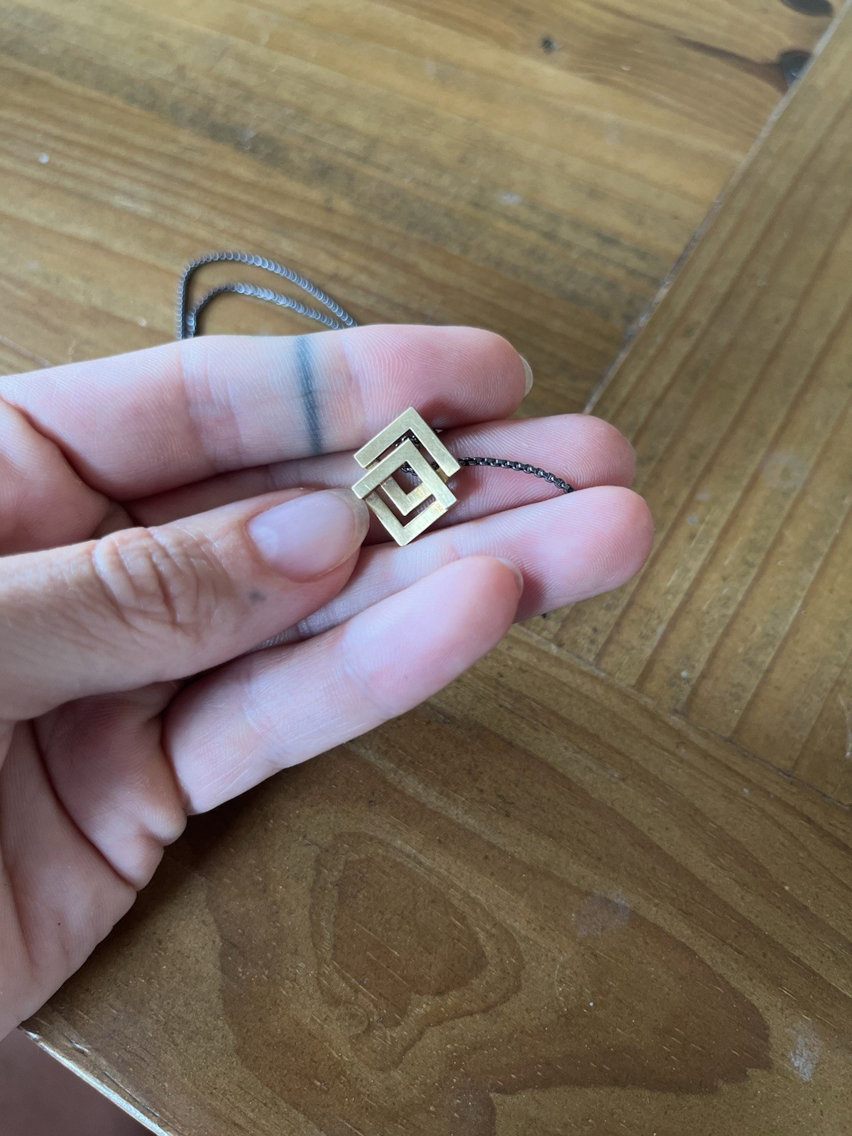 Helen Rankin Double Geom Pendant 18ct gold-plated silver