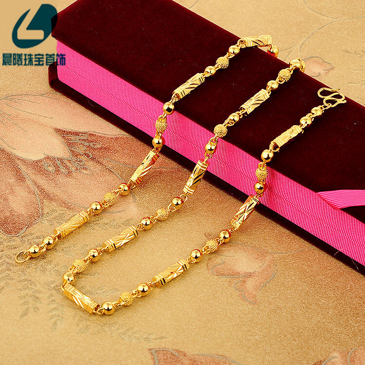 Gold-plated Brass 6mm-8mm Rope Chain Diamond Cut Pendant Necklace 8″- 20″