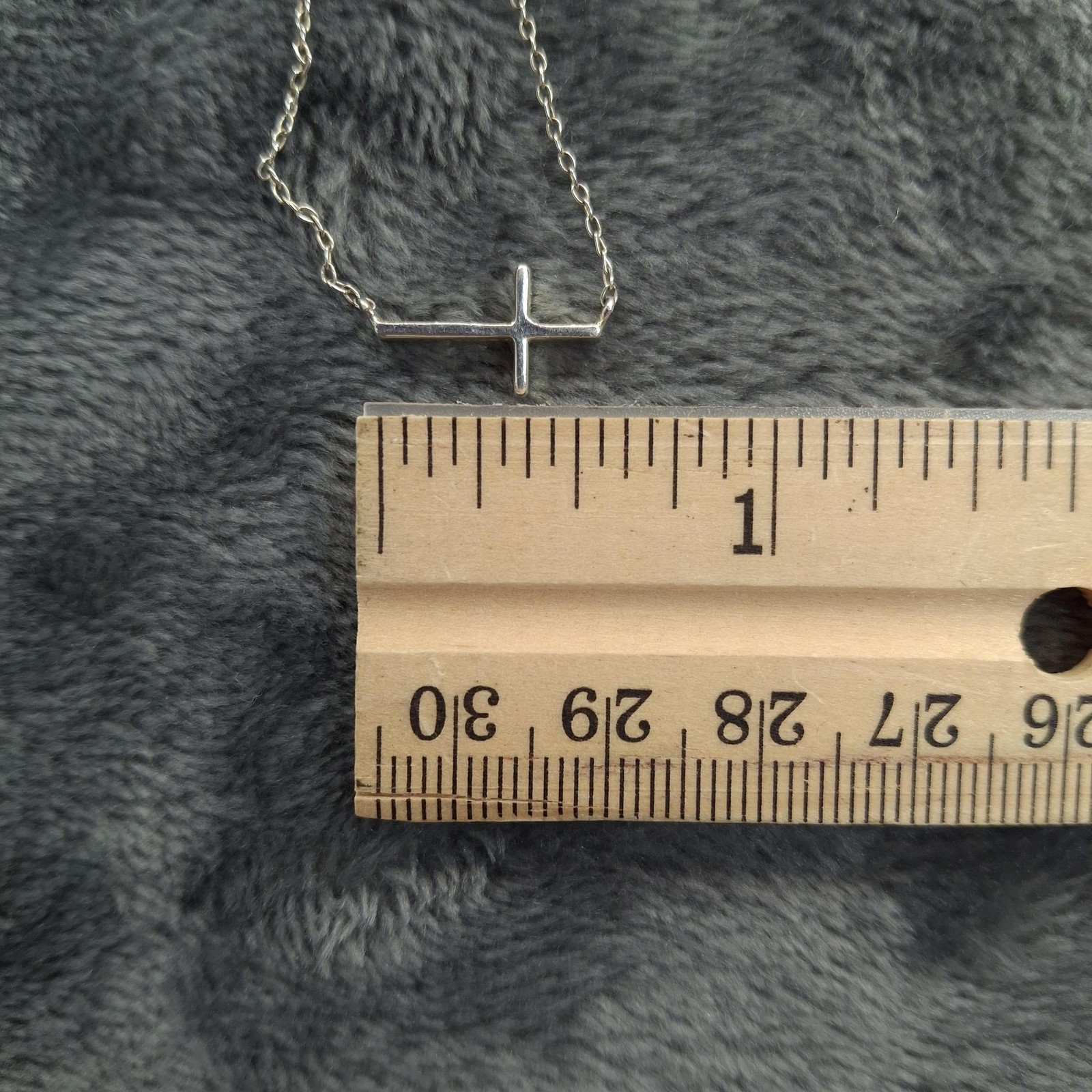 Sterling Silver Sideways Cross Necklace 925 Dainty Minimalist Christian