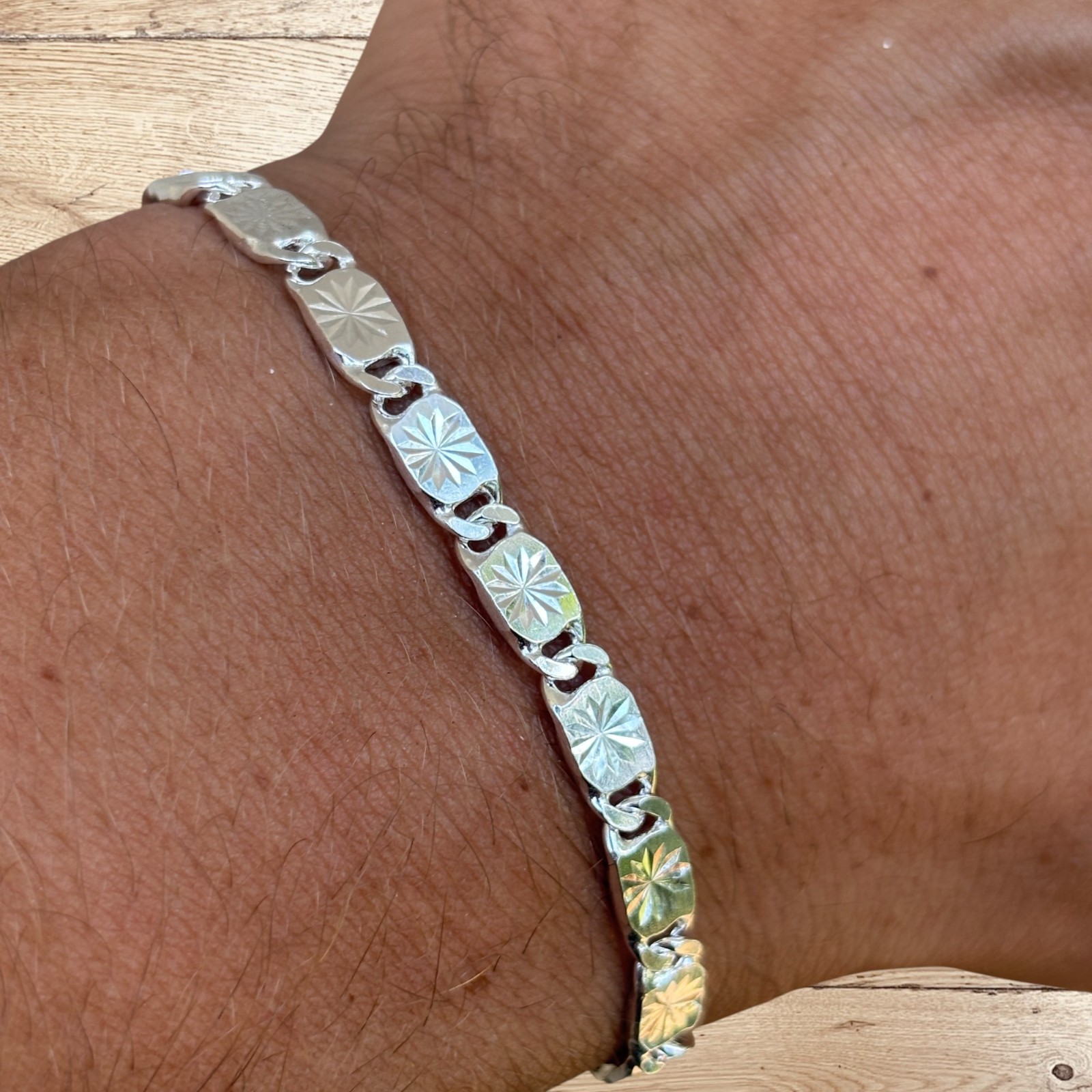 5mm Valentino Link Bracelet – Real Solid 925 Sterling Silver MADE IN ITALY