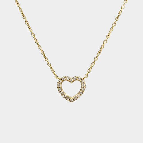 Tiffany Metro Heart Diamond Necklace 750 Rose Gold