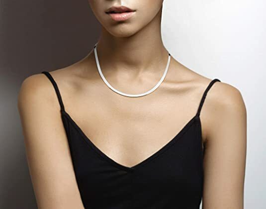4.5MM Solid 925 Sterling Silver Italian Flexible Flat Herringbone Chain Necklace