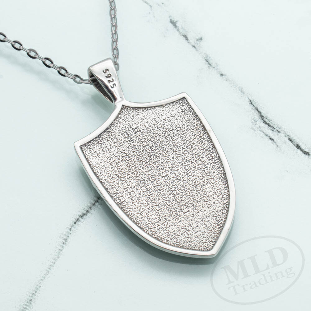 MLD 925 Sterling Silver Lilith Shield Pendant Necklace – Gothic Jewelry