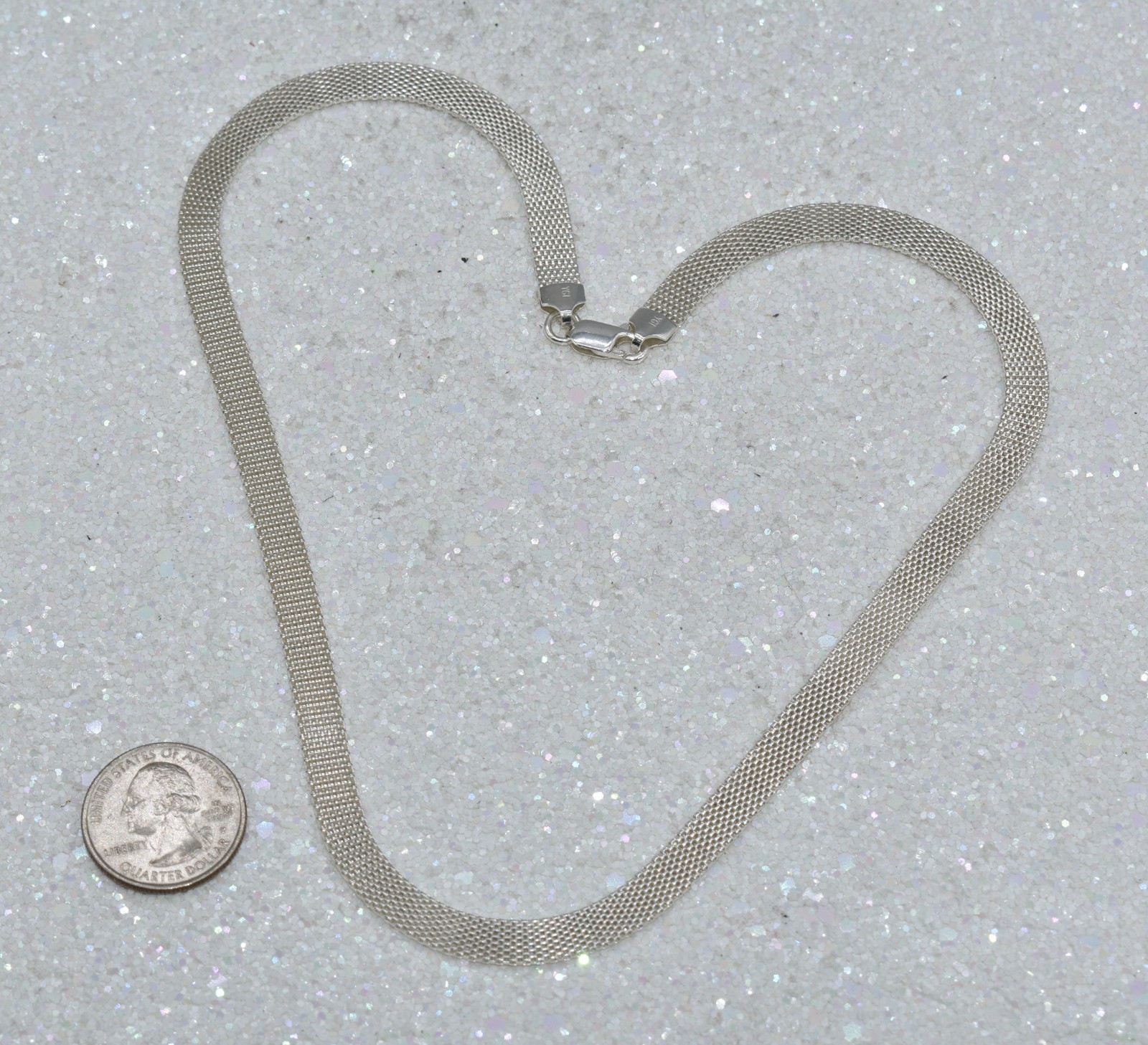 Italian Sterling Silver Lace 7 mm Necklace 20 inch 14.6 grams