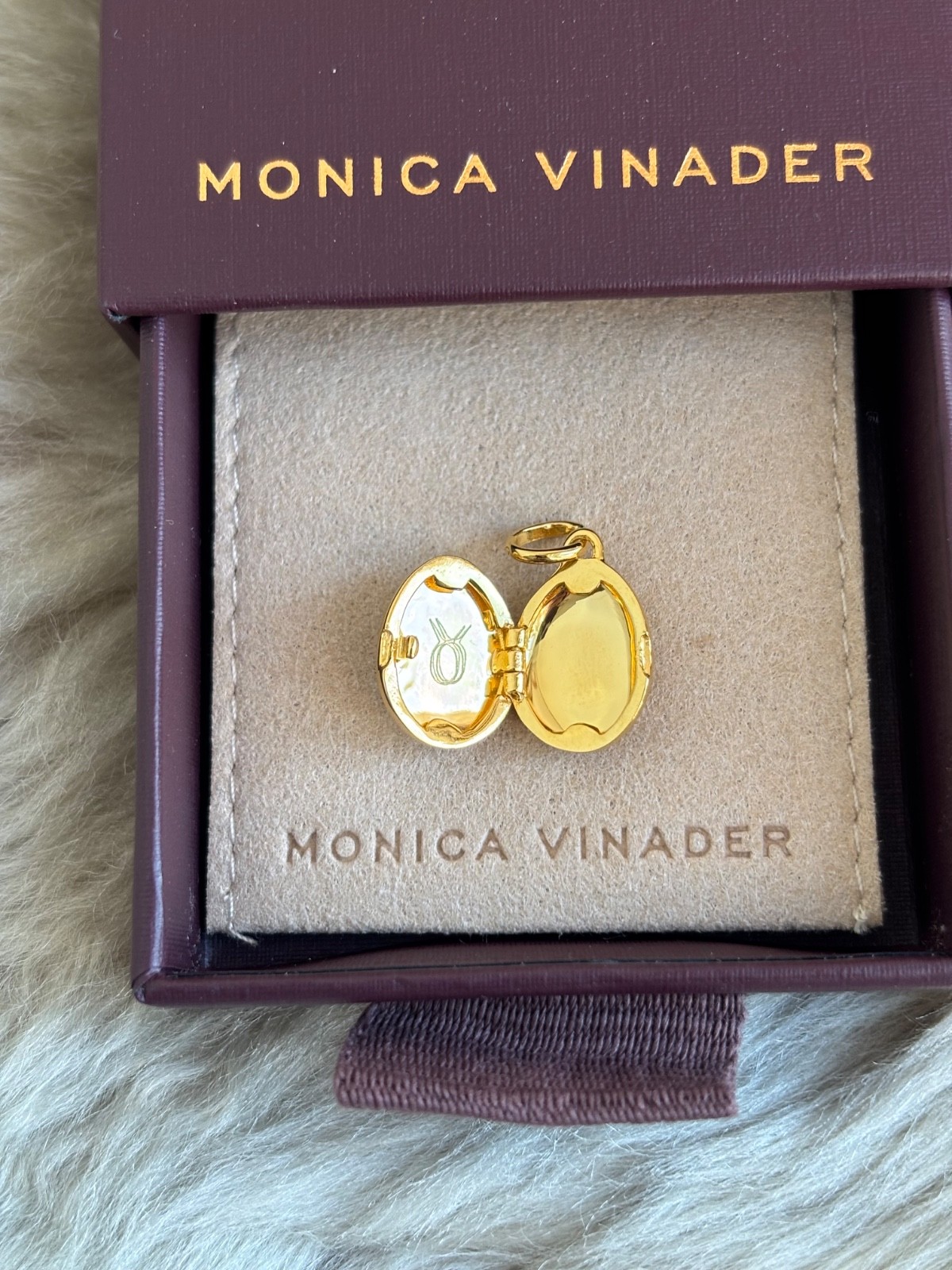 MONICA VINADER 💎 Locket 18k Gold & Rock Crystal RRP £99 Pre-Engraved