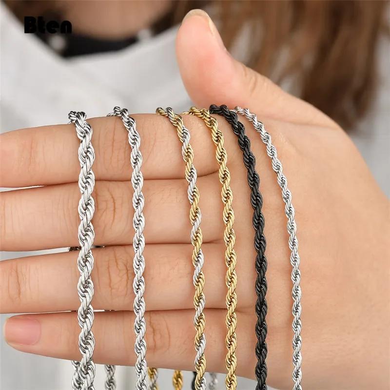 Solid Sterling Gold Silver Italian Rope Chain Men’s Necklace 2-5mm – Diamond Cut
