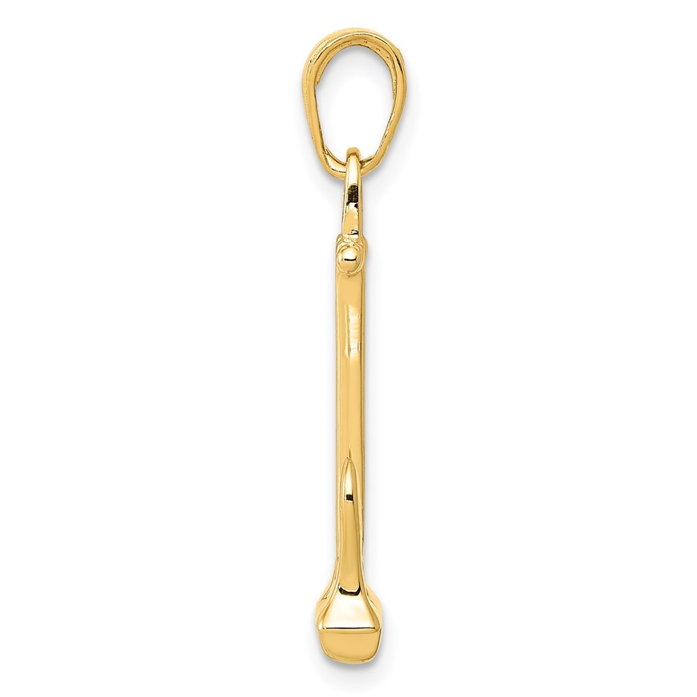 14k Yellow Gold Stockless Anchor Pendant