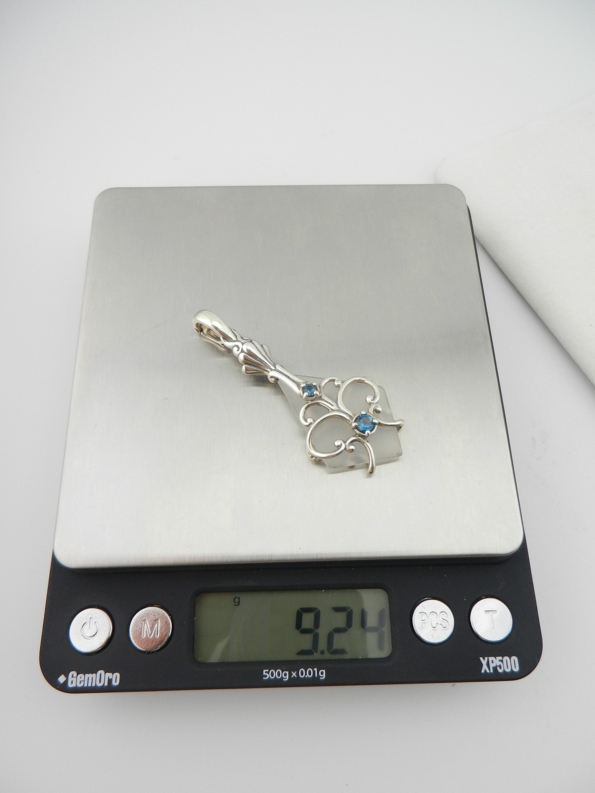 Carolyn Pollack Relois Sterling Blue Spinel Frost Crystal Enhancer Pendant 2.25″