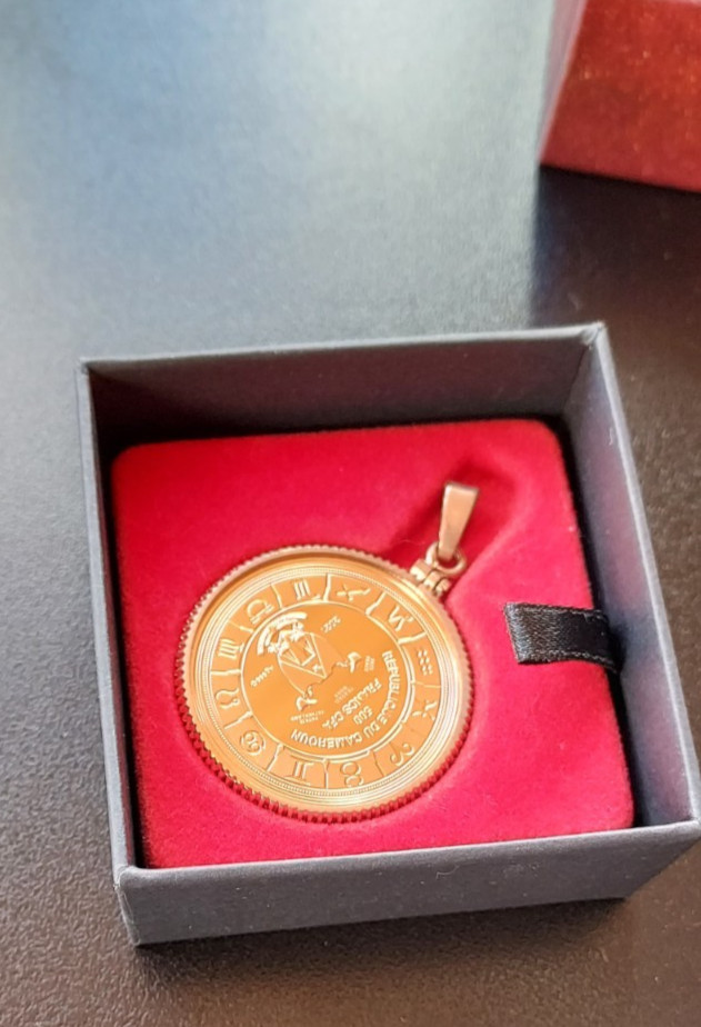 2021 Zodiac Silver Coin Pendant .999 Fine Silver | Rose Gold Bezel | COA 1 /999