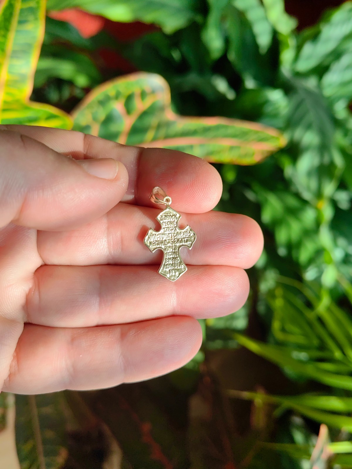 14k solid yellow gold cross pendant, female golden cross, male gold cross,