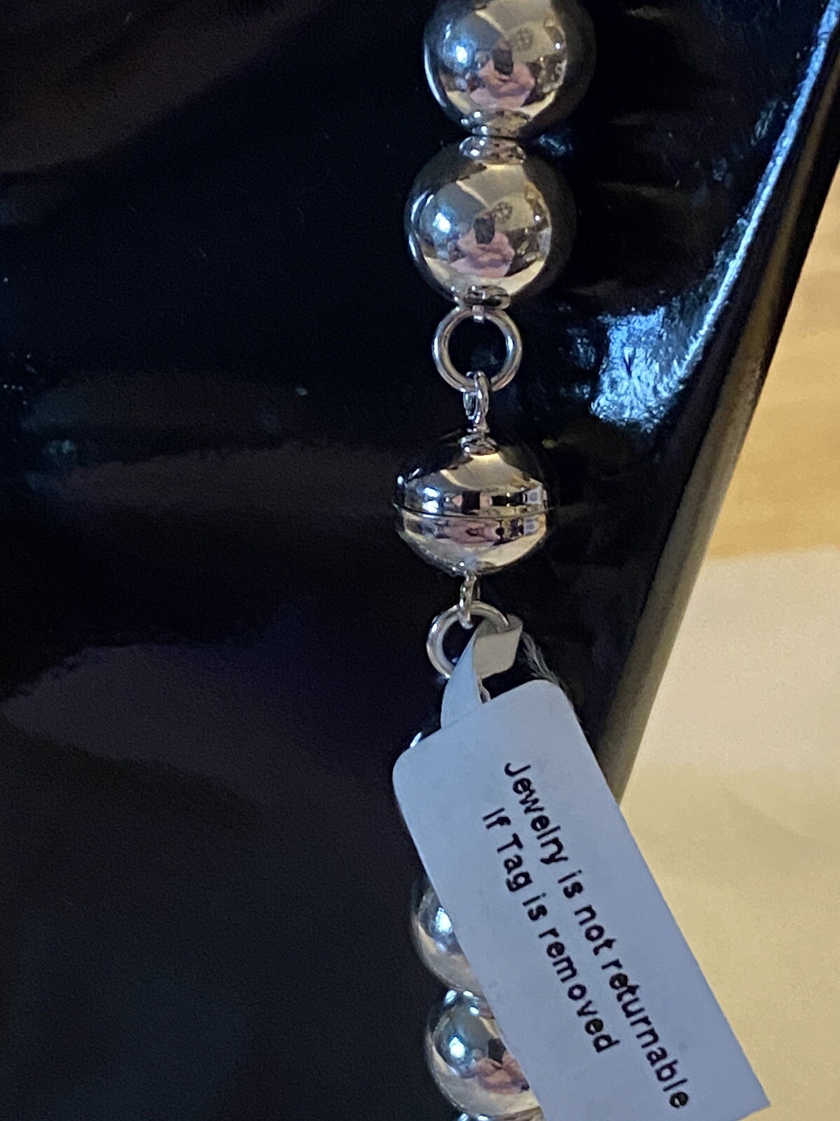 Designer Inspired Sterling Silver Bead Necklace 57.90gms (20.5in)