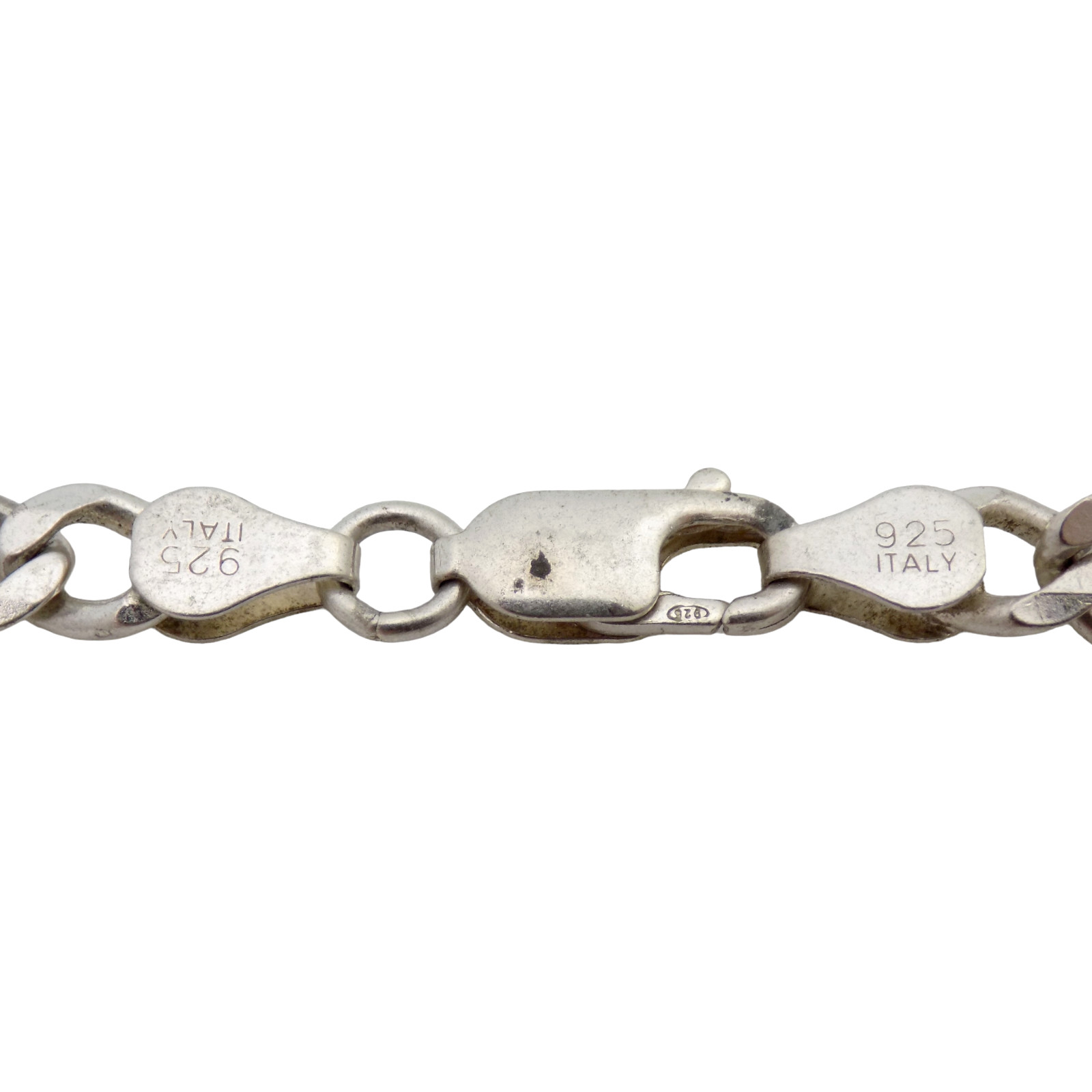 ITALIAN STERLING SILVER 23.5″ FIGARO CHAIN 6MM NECKLACE 27.6GR #1624