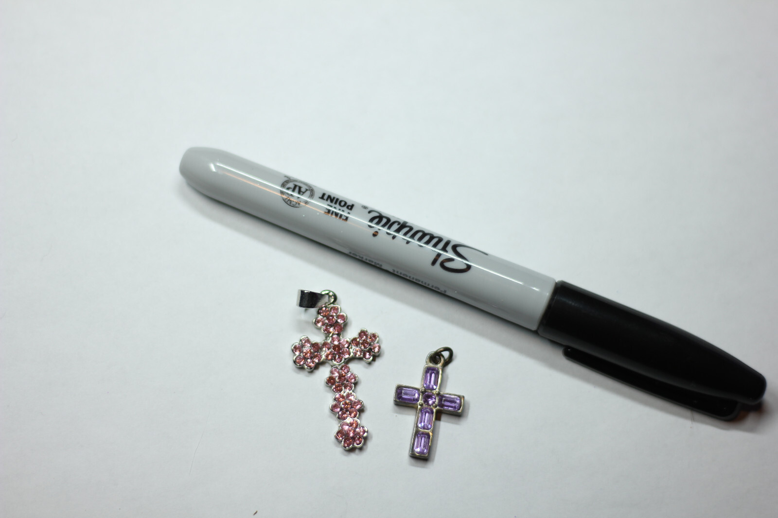 Pink & Purple Cross Pendant 2Pk
