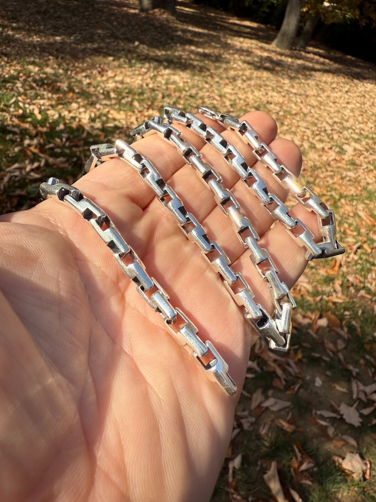 Handmade Custom 6mm Bullet Rolo Chain Necklace Real 925 Sterling Silver Oxidized