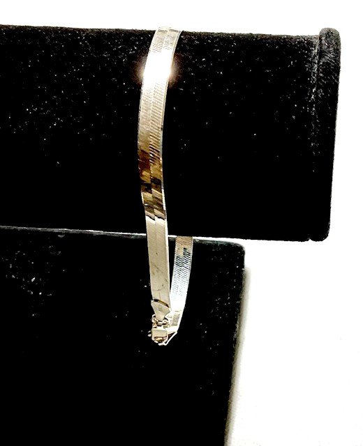 Sterling Silver 8″ 5mm Italian Herringbone Chain Bracelet