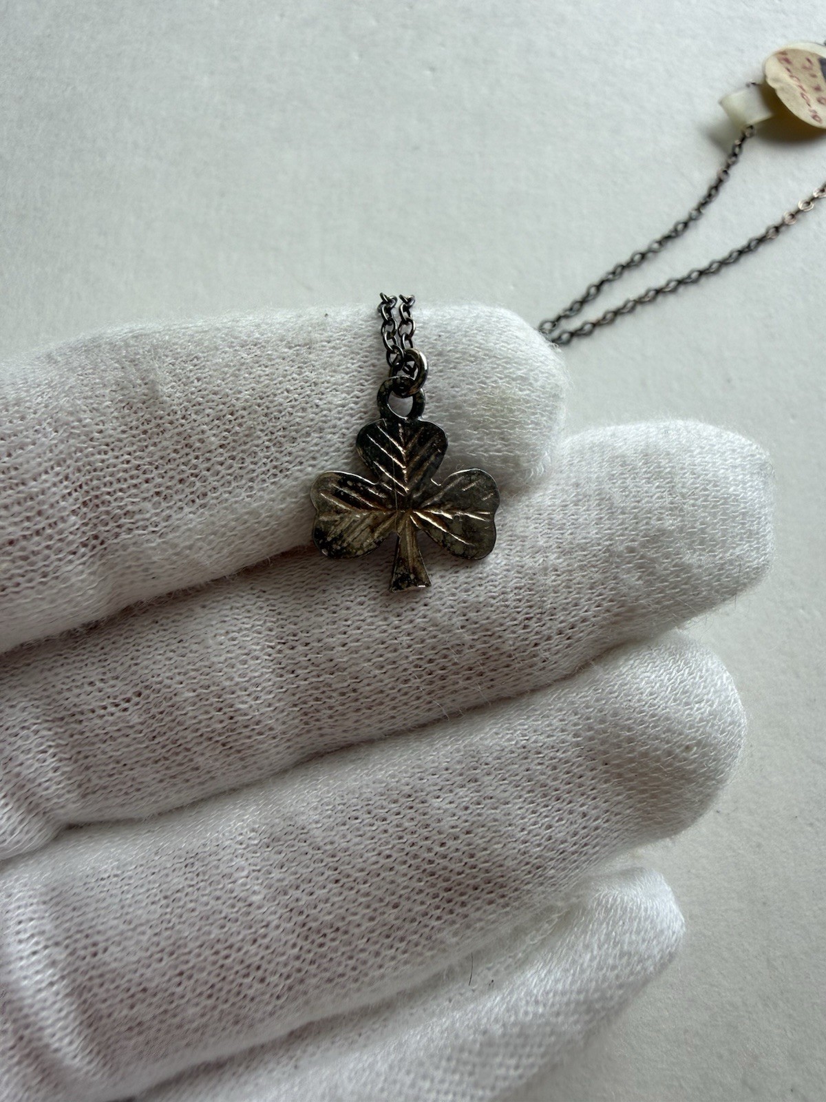 Vintage Irish Sterling Silver Shamrock Pendant Necklace J.O’N Eire 925