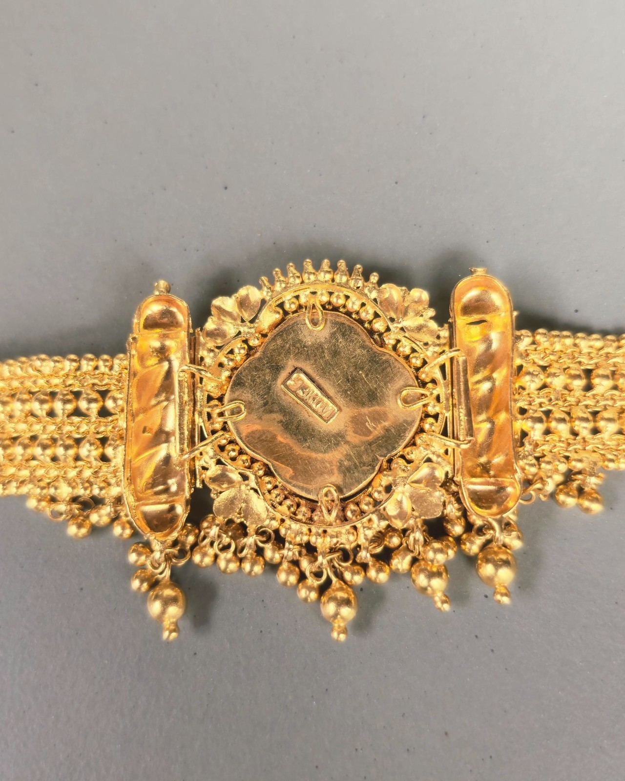 22k Solid Gold Choker Necklace – Handcrafted with Meenakari Design